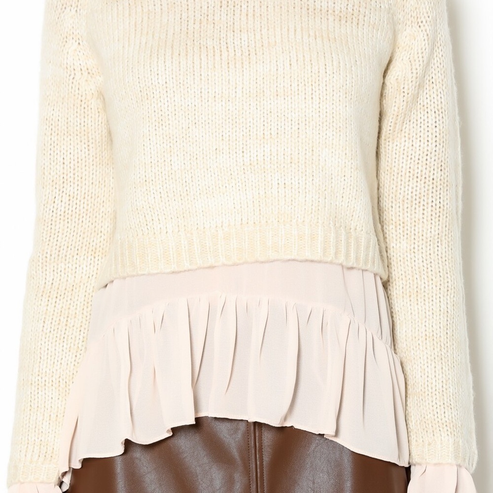 ENGLISH FACTORY ruffle layered sweater - NEW